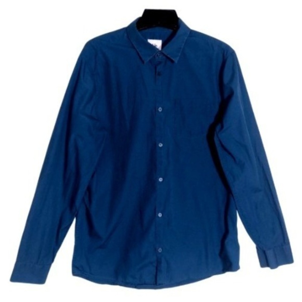 Kin by John Lewis Teal Blue Button Down Shirt Long Sleeve Pocket Casual Womens M - Picture 2 of 8